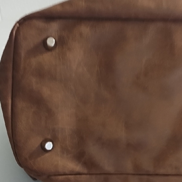 Travel Carry On Bag Brown with Black & Ivory Woven Texured Pattern Bag Large - Picture 4 of 16